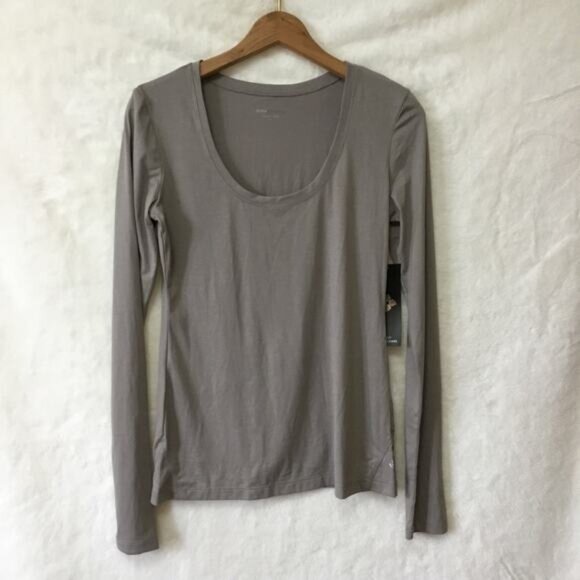 BCBGMAXZRIA Gray Long Sleeve Layer Top - Picture 2 of 11